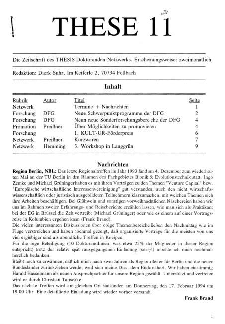 THESE 11 Titelbild