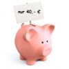 Piggy bank with signboard